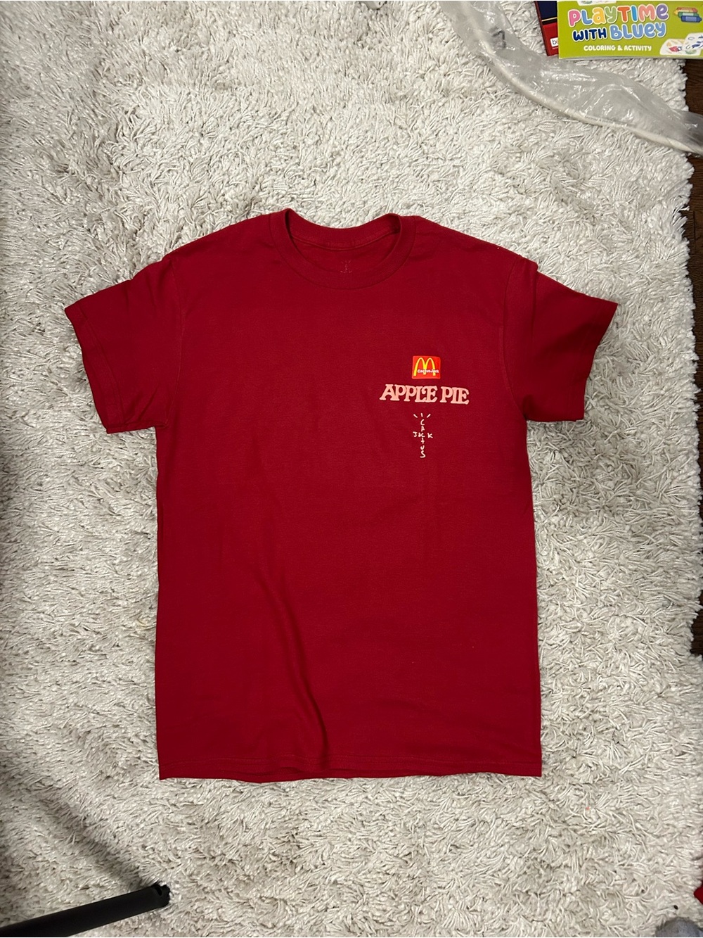 Travis Scott Red Apple Pie Logo Short Sleeve Tee